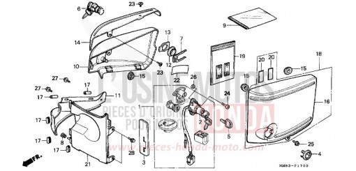 SIDE COVER/KEY SET VT1100CJ de 1988